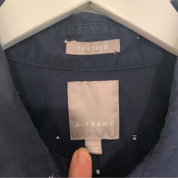 A-Frame navy stretch tailored fit shirt C012 - Picture 2 of 4